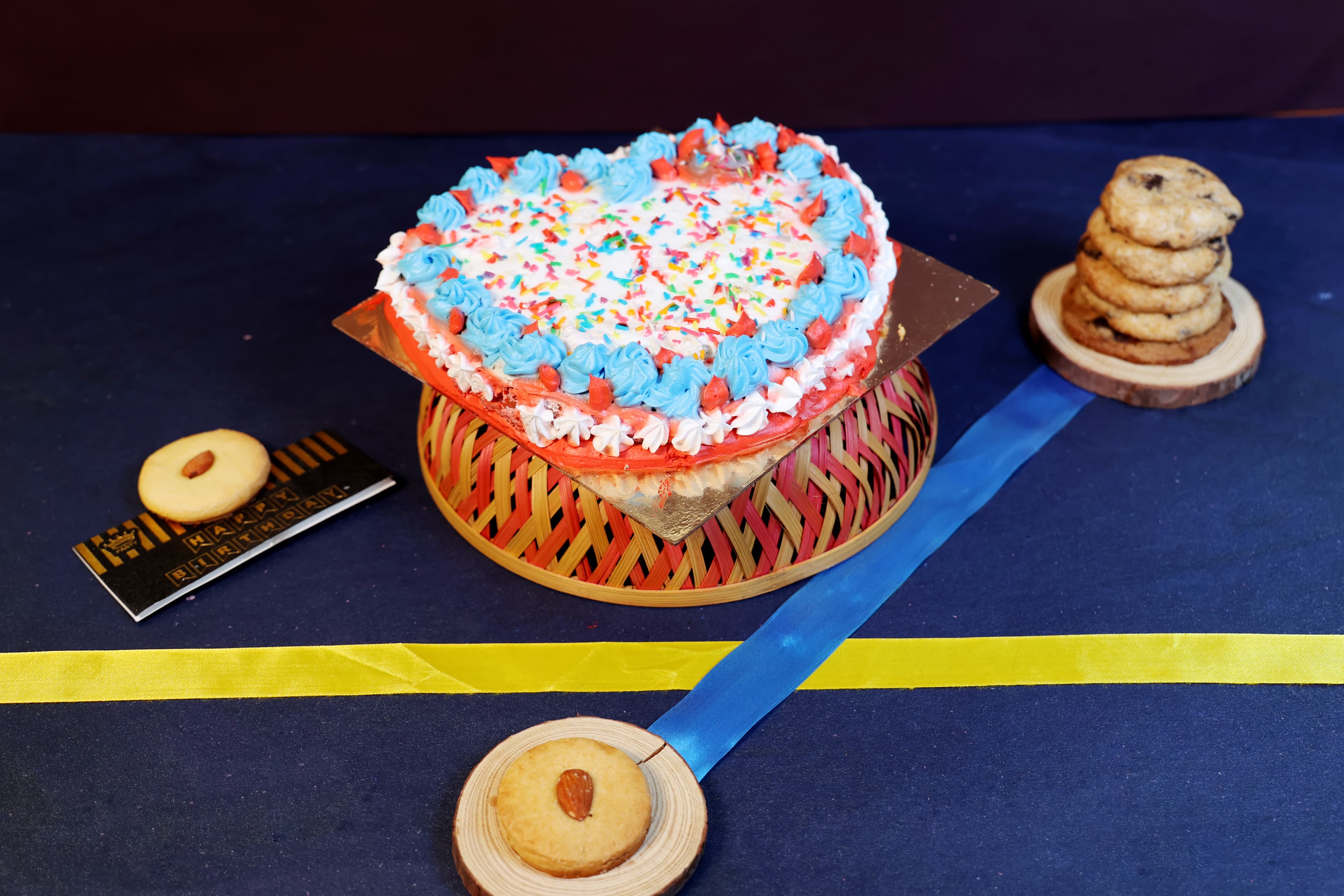 Heart-Shaped Birthday Cake & Cookie Assortment